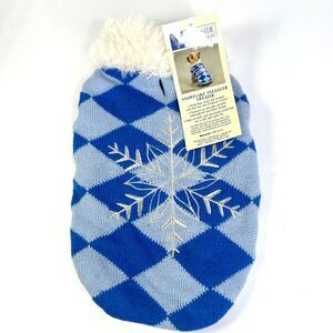 East Side Collection Snowflake Snuggler Dog Sweater Blue Size Small